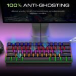 Portable 60% Mechanical Gaming Keyboard LED Backlit 61 Keys Mini Wired Office Gaming Keyboard Blue Switch for Windows Laptop PC - Image 3