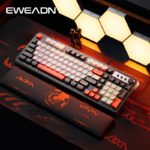 EWEADN G98 98-Key RGB Backlit USB Wired Membrane Keyboard Silent Typing Rotary Knob High Precision for Office